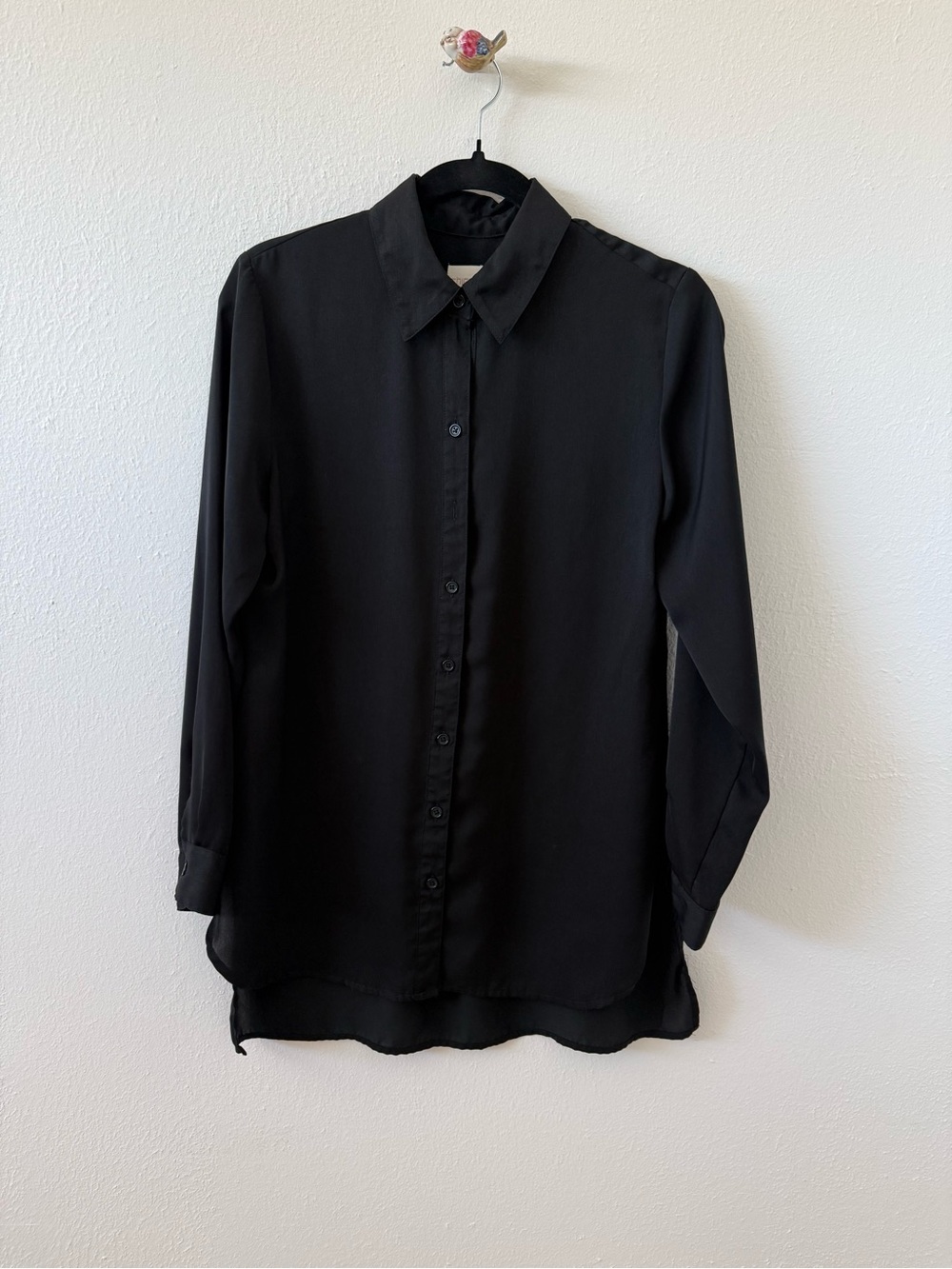Chico's Black Button-Front Long Sleeve Blouse